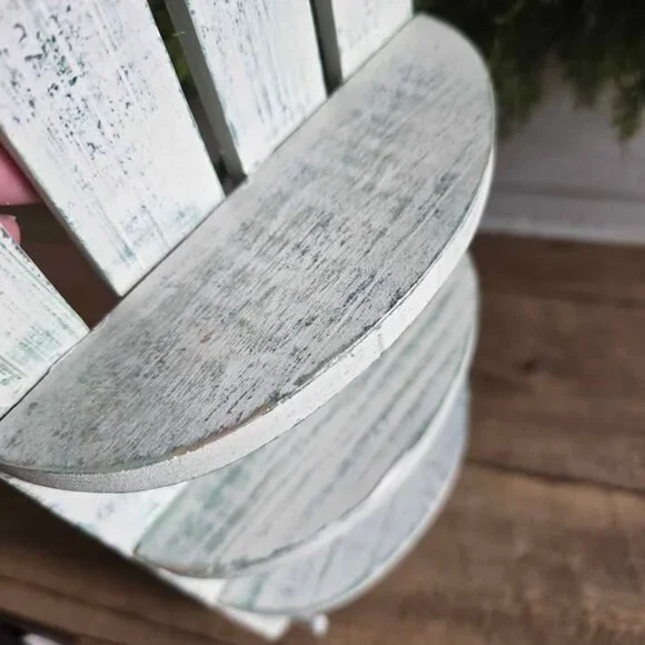 White & Teal Picket Fence Peg Key Rack Wall Hanging Primitive Farmhouse Shelf - Picture 4 of 8